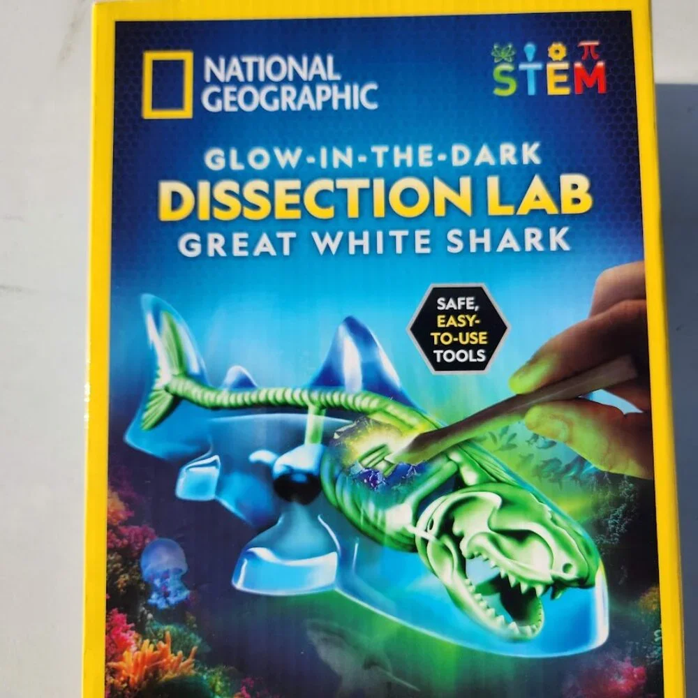National Geographic Shark Dissection Kit Glow in The Dark Great White Shark Anat